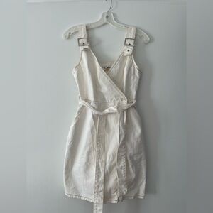 Topshop Cream Denim Overalls